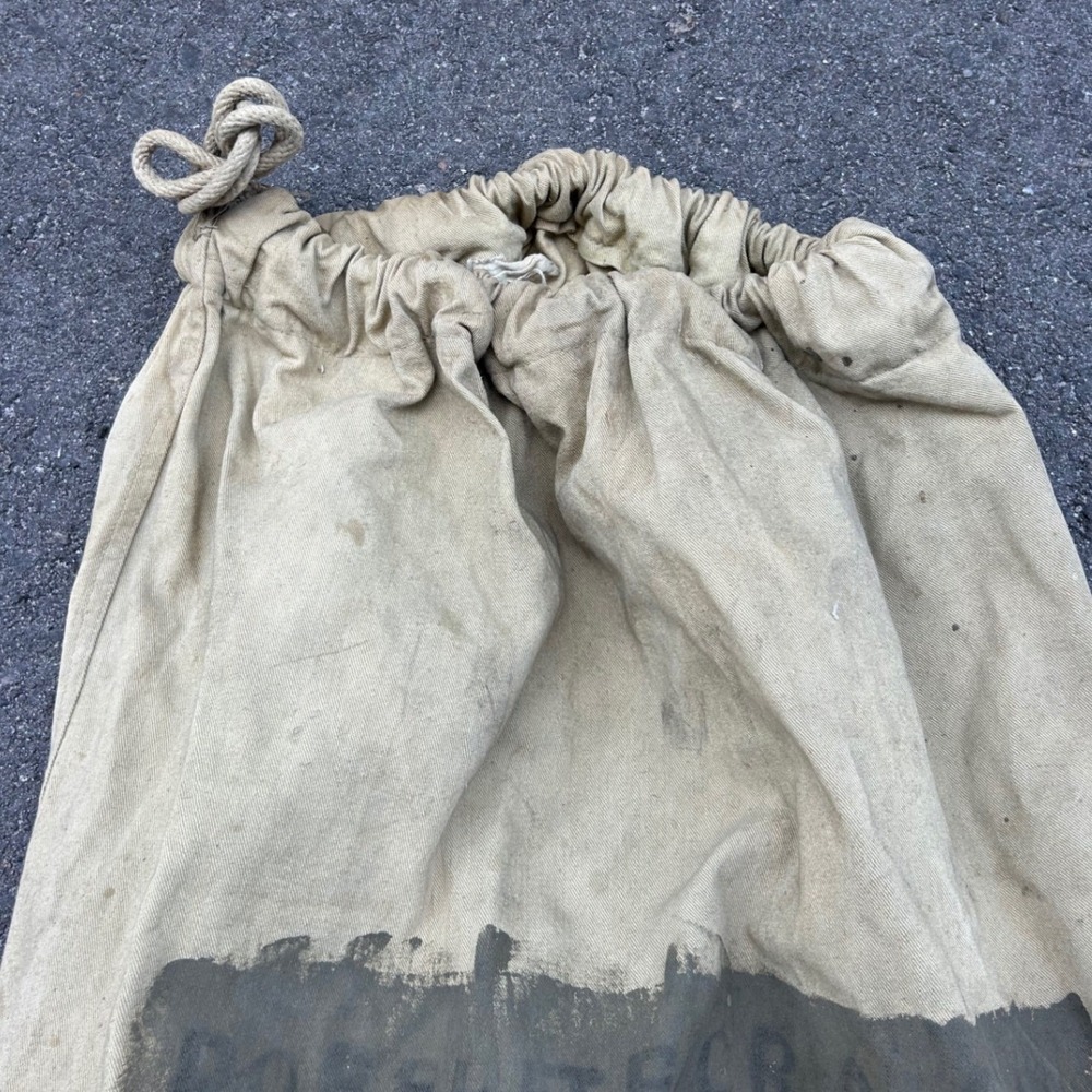 Vintage Military Canvas Duffle Bag Khaki Tan Stenciled Drawstring Sea Bag USA - Picture 2 of 11